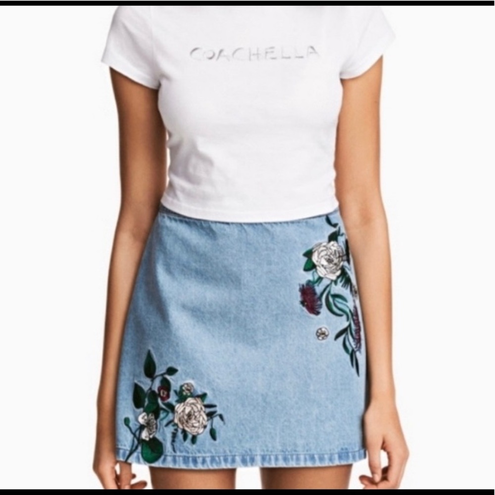 *NEW* COACHELLA Embroidered Denim Skirt